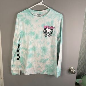 Peanuts Mens S Long Sleeve Crewneck Tie Dye Snoopy T-shirt **READ**